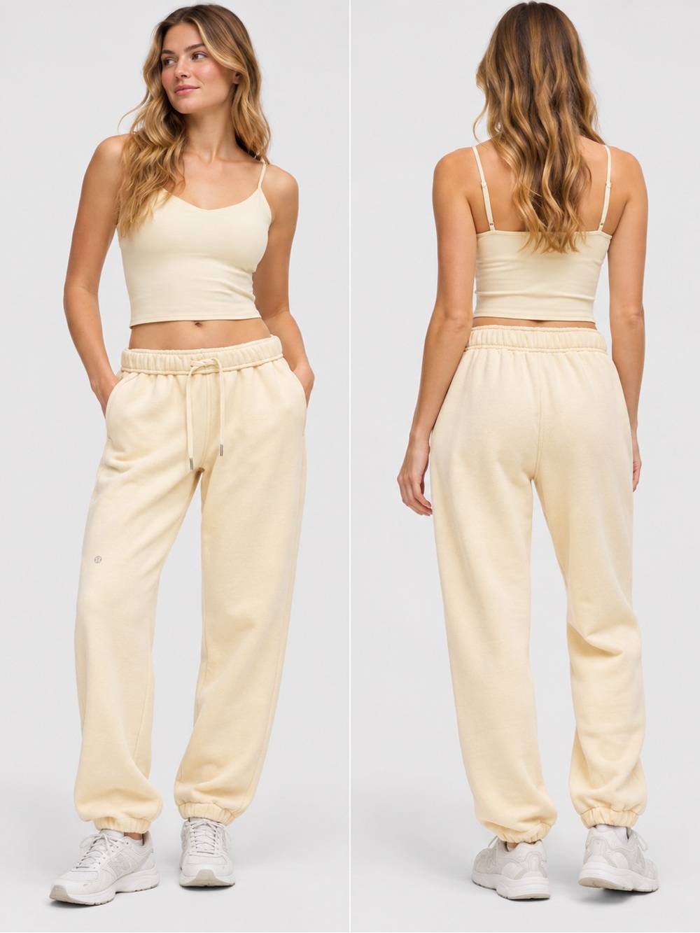 NWT! Lululemon Scuba Mid-Rise Oversized Jogger *Regular – Butter Cream – XXXS